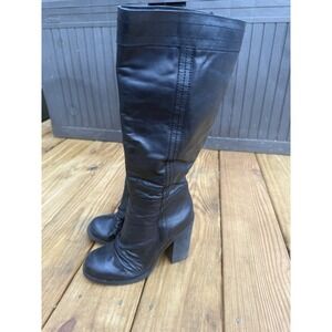 Vintage Y2K Jessica Simpson Chunky Block Heel Boots Size 7.5 Black